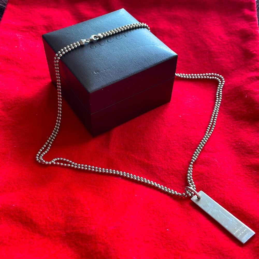 // GUCCI //  Plate Necklace 925 Silver